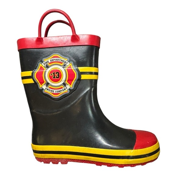 Fireman / Firefighter Unisex Rain Boots – Kids Size 13-1 - Picture 2 of 13